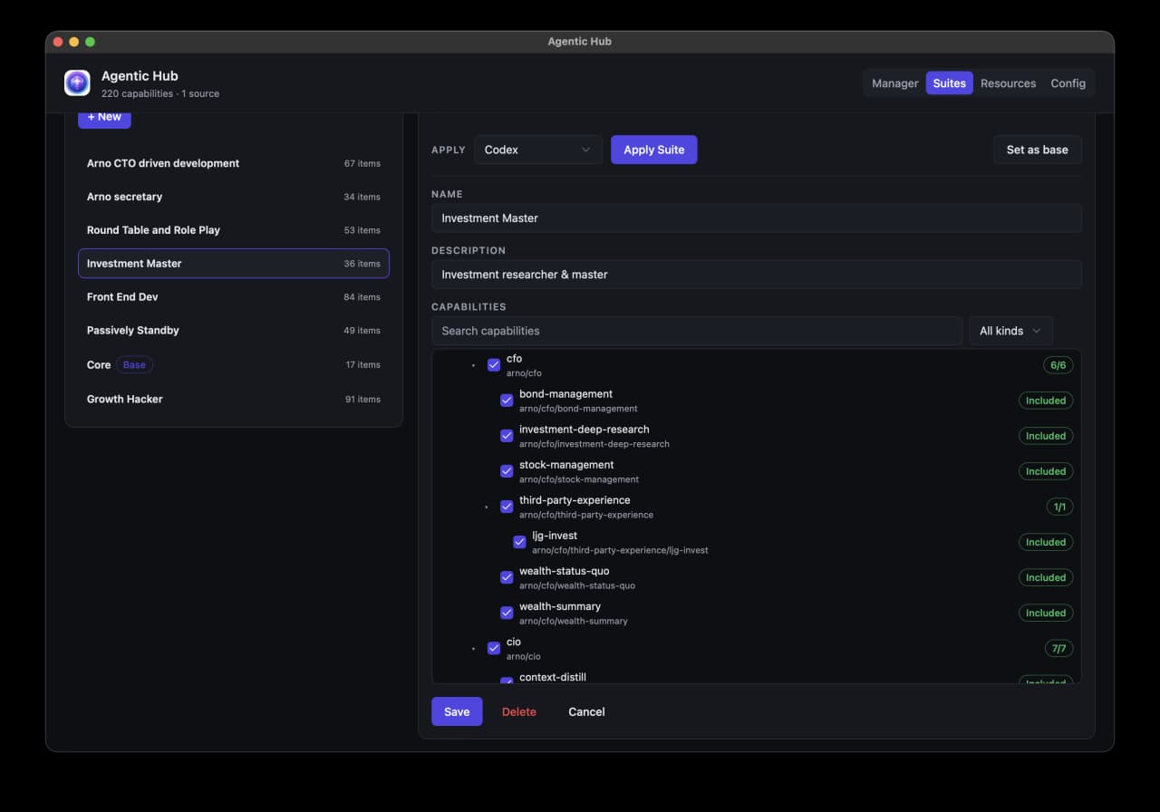 Suite Manager window in eHub